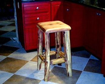 Rustic Bar Stool, Custom Made Rustic Furniture